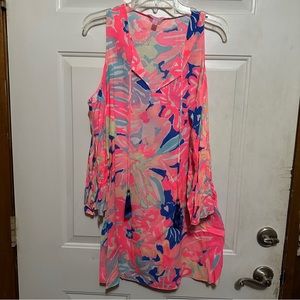 Lilly Pulitzer Dress Women X-Small Benicia Playa Hermosa Cold Shoulder Slit Core
